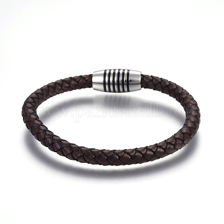 Кожаные браслеты плетеного шнура BJEW-E352-13BP-1