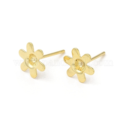 Accessoires pour boucles d'oreilles en acier inoxydable fleur 201 STAS-Q315-09G-1