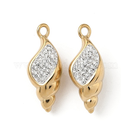 Подвески из нержавеющей стали 304 со стразами из глины STAS-L022-526G-1