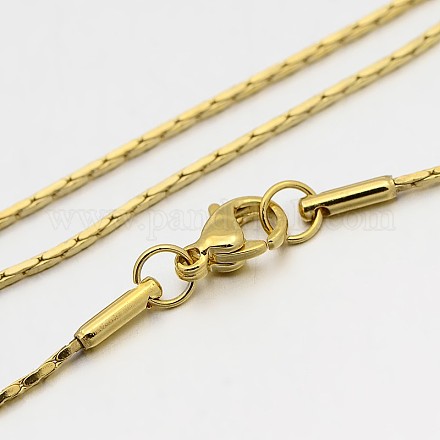 304 Stainless Steel Boston Chain Necklaces STAS-O053-15G-1