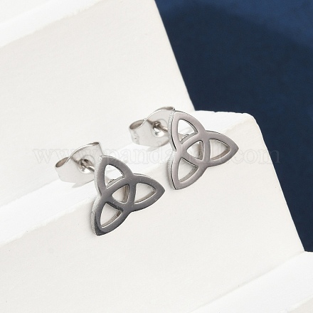 Серьги-гвоздики из нержавеющей стали 304 EJEW-P235-01P-1