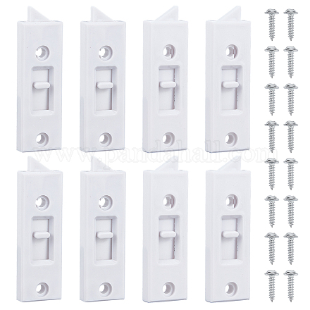 GORGECRAFT 4 Pairs Tilt Latch Replacement Window Parts and Hardware Locks Plastic Construction Snap-in 2 Hole Center Spacing Sliding Lock Replacement with 16Pcs Iron Screws for Home Windows KY-GF0001-26B-1