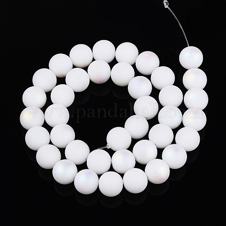 Нити из матовых непрозрачных стеклянных бусин GLAA-T032-P10mm-MBB02-1