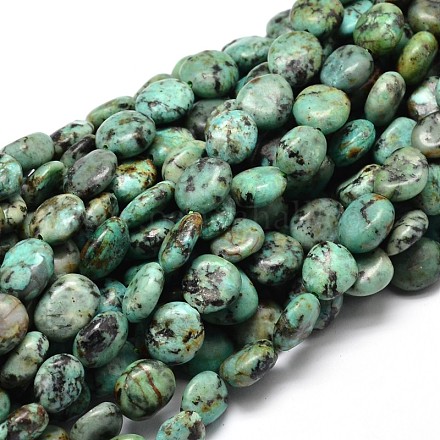 Natürliche afrikanische Türkis (Jaspis) Nuggets Perlen Stränge G-J336-13-1