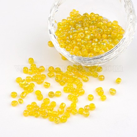 6/0 transparentes couleurs de l'arc perles de graines de verre rond X-SEED-A007-4mm-170-1