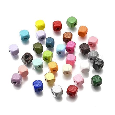 Спрей окрашены деревянные бусины WOOD-P021-01B-M-1