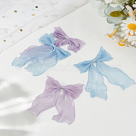 4 шт. 2-х цветные тканевые длинные заколки-банты для волос&nbsp;OHAR-LP0001-29B-1