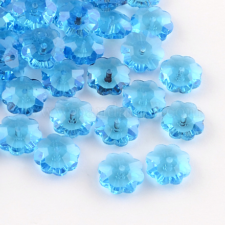 Flores de abalorios de vidrio transparente X-GLAA-R160-04-1