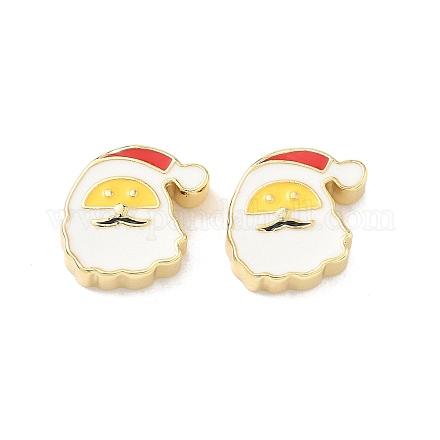 Рождественские латунные эмалевые бусины KK-I474-G05-1