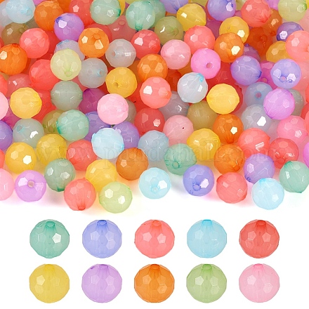 Pandahall 200Pcs 10 Colors Imitation Jelly Acrylic Beads MACR-TA0001-38-1