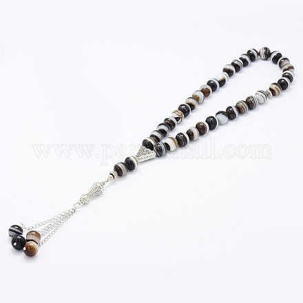 Agate naturelle mala perle bracelets AJEW-K021-01A-8mm-1