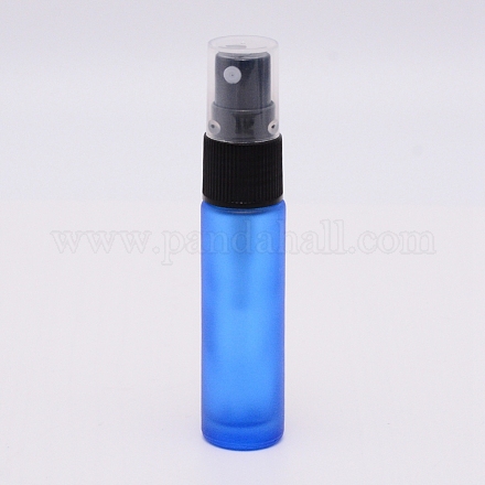 空のポータブルガラススプレーボトル  ファインミストアトマイザー  腹筋ダストキャップ付き  詰め替え式ボトル  ドジャーブルー  2x9.65cm  容量：10ミリリットル X-MRMJ-WH0018-95E-1