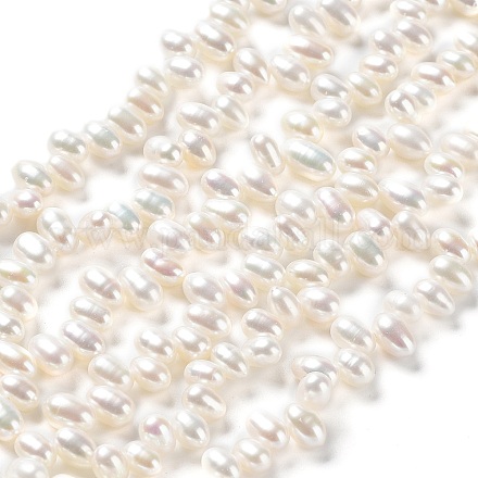 Fili di perle di perle d'acqua dolce coltivate naturali PEAR-E019-07-1
