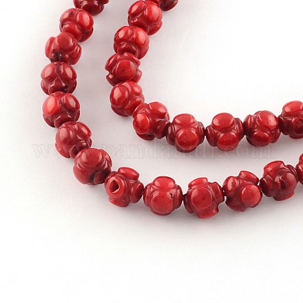 Dyed Natural Coral Bead Strands CORA-R015-06-1