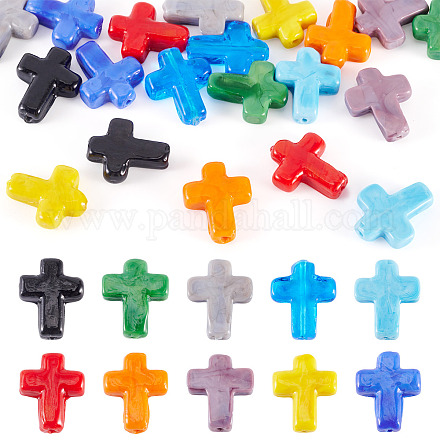 20шт 10 цвета бусины лэмпворк ручной работы LAMP-TA0001-62-1