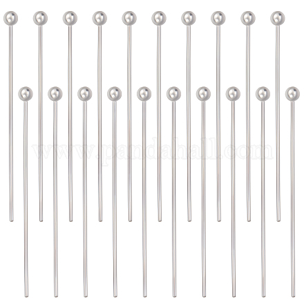 Beebeecraft 25 Pairs 925 Sterling Silver Ball Head Pins STER-BBC0001-52-1