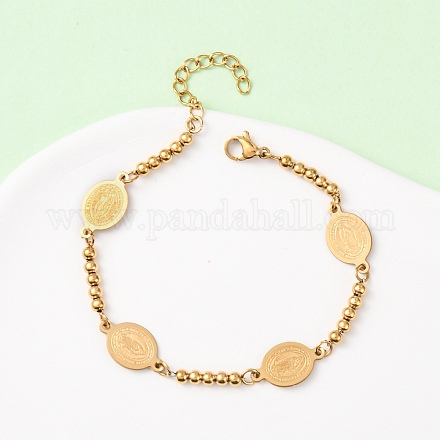 Браслеты из нержавеющей стали 304 Religion BJEW-F524-04B-G-1