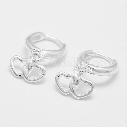 925 Sterling Silver Hoop Earrings EJEW-N0040-42S-1