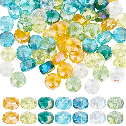 140 шт. 7 стиля гальванических прозрачных стеклянных бусин EGLA-SC0001-22-1