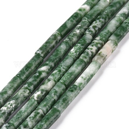 Natürliche grüne Fleck Jaspis Perlen Stränge G-F247-50-1