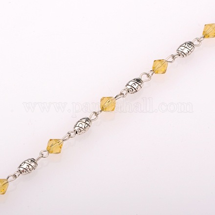 Fatti a mano perle di vetro bicono catene per collane bracciali fare AJEW-JB00062-06-1