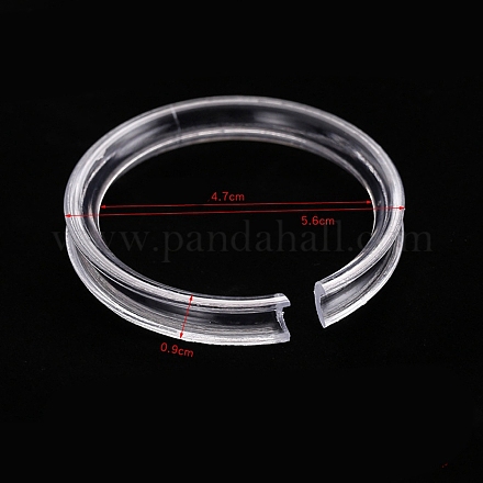 50 anello di visualizzazione per braccialetto singolo in plastica trasparente PW-WG30686-02-1