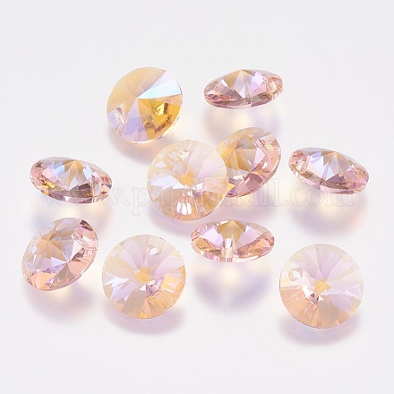 Faceted Glass Rhinestone Charms RGLA-F049-8mm-223PS-1