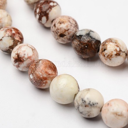 Brins ronds de perles de magnésite naturelle G-L373-02-8mm-1