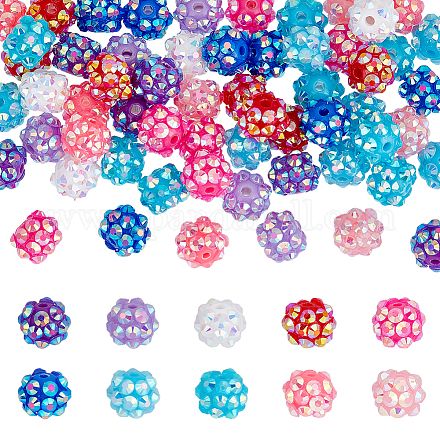 100шт 10 цвета непрозрачных бусин из смолы RESI-GO0001-06-1