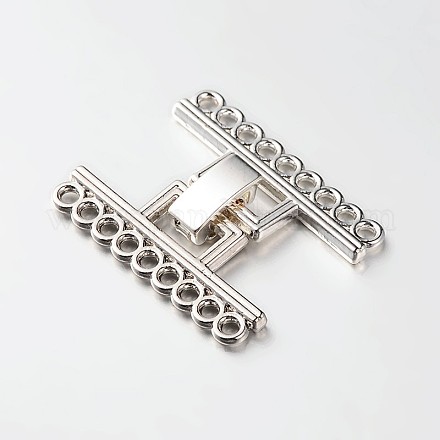 9 Strands Alloy and Brass Fold Over Clasps PALLOY-N0112-04P-1