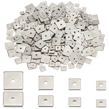 Pandahall Elite 400 pièces 4 styles 304 perles d'espacement en acier inoxydable STAS-PH0019-77-1
