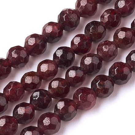 Natürlicher Granat Perlen Stränge G-J376-36B-4mm-1