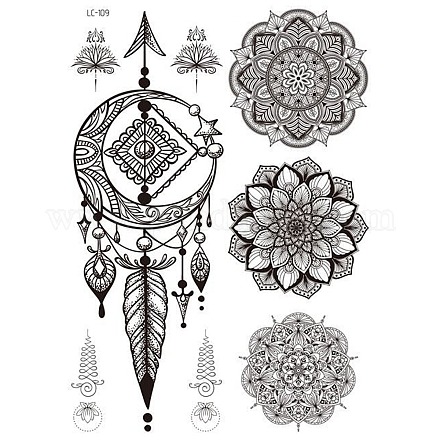 Mandala Pattern Vintage Removable Temporary Water Proof Tattoos Paper Stickers MAND-PW0001-14I-1