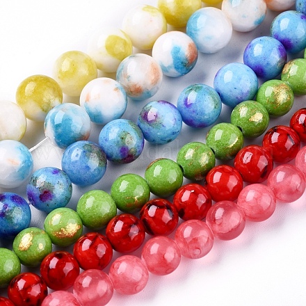 Chapelets de perles en pierre précieuse naturelle et synthétique G-L548-10-1