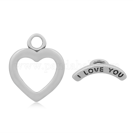 Heart 316 Stainless Steel Toggle Clasps STAS-M261-11-1