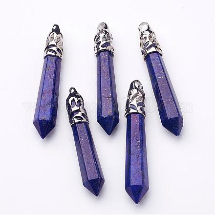 Unusual Valentine Gifts Idea for Men Natural Lapis Lazuli Pointed Big Pendants G-D564-1