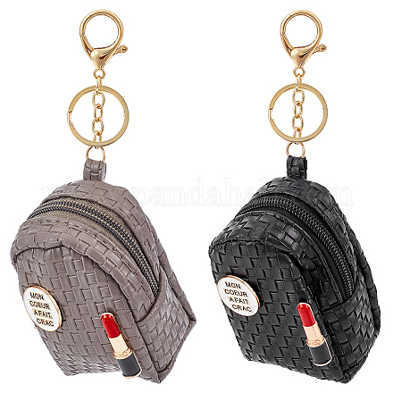 WADORN 2 Colors PU Leather Coin Purse Keychain KEYC-WR0001-45A-1