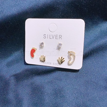 Set di orecchini alla moda 925 in argento sterling EJEW-BB34324-G-1