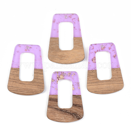 Подвески из прозрачной смолы и ореха RESI-S389-034A-B01-1