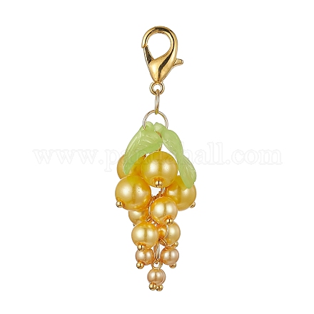 Grape Glass Pendant Decoration HJEW-JM01468-02-1