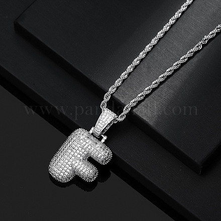 Латунные микропаве прозрачные кубические цирконии массивные инициальные подвески ожерелья WG24EA8-06-1