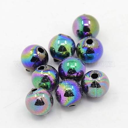 Perles rondes acryliques de placage en plastique PACR-L003-3mm-M-1