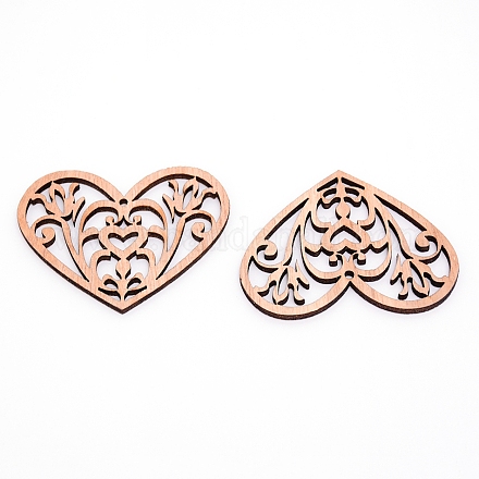 Natural Wood Filigree Joiners Links WOOD-WH0113-40-1
