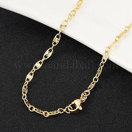 Ожерелье из латунных овальных звеньев для женщин NJEW-P265-25G-1