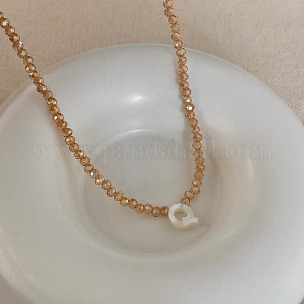 Подвеска с инициалом из натуральной ракушки FS-WG76541-17-1