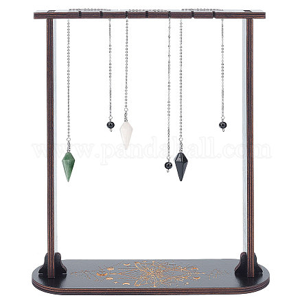 CREATCABIN Butterfly Pendulum Display Stand Holder Wooden Crystal Display Shelf with 3Pcs Crystal Divination Dowsing Pendulums Witch Stuff for Crystal Rocks Necklace Decor 11.8 x 9.8 x 3Inch ODIS-CN0001-02B-1