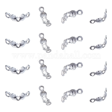 UNICRAFTALE 200pcs Stainless Steel Calotte Ends Open Clamshell Knot Covers Fold-Over Bead Tips 1mm Small Hole End Caps for Knots & Crimp Findings Jewelry Making STAS-UN0008-68P-1
