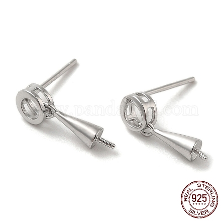 Accessoires pour boucles d'oreilles en argent sterling donut 925 rhodié STER-P056-13P-1