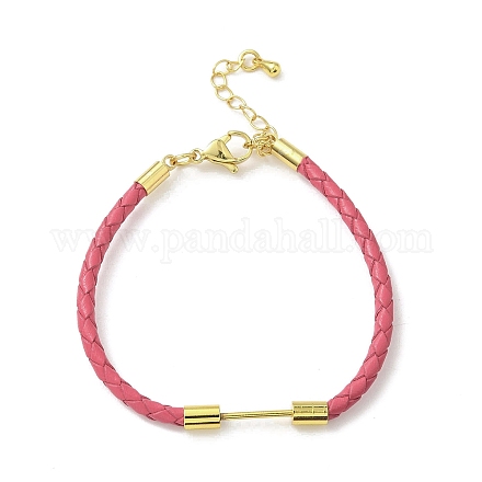 Изготовление браслета из плетеного круглого шнура из искусственной кожи толщиной 3 мм MAK-S075-01G-M-1