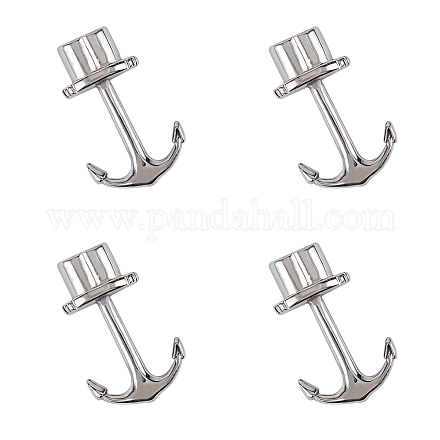 UNICRAFTALE 4pcs 31.5mm 304 Stainless Steel Anchor Hook Clasps Cord End Connector Clasp Metal Material Hook and S-Hook Clasps for DIY Leather Cord Bracelets Jewelry Making STAS-UN0002-16P-1
